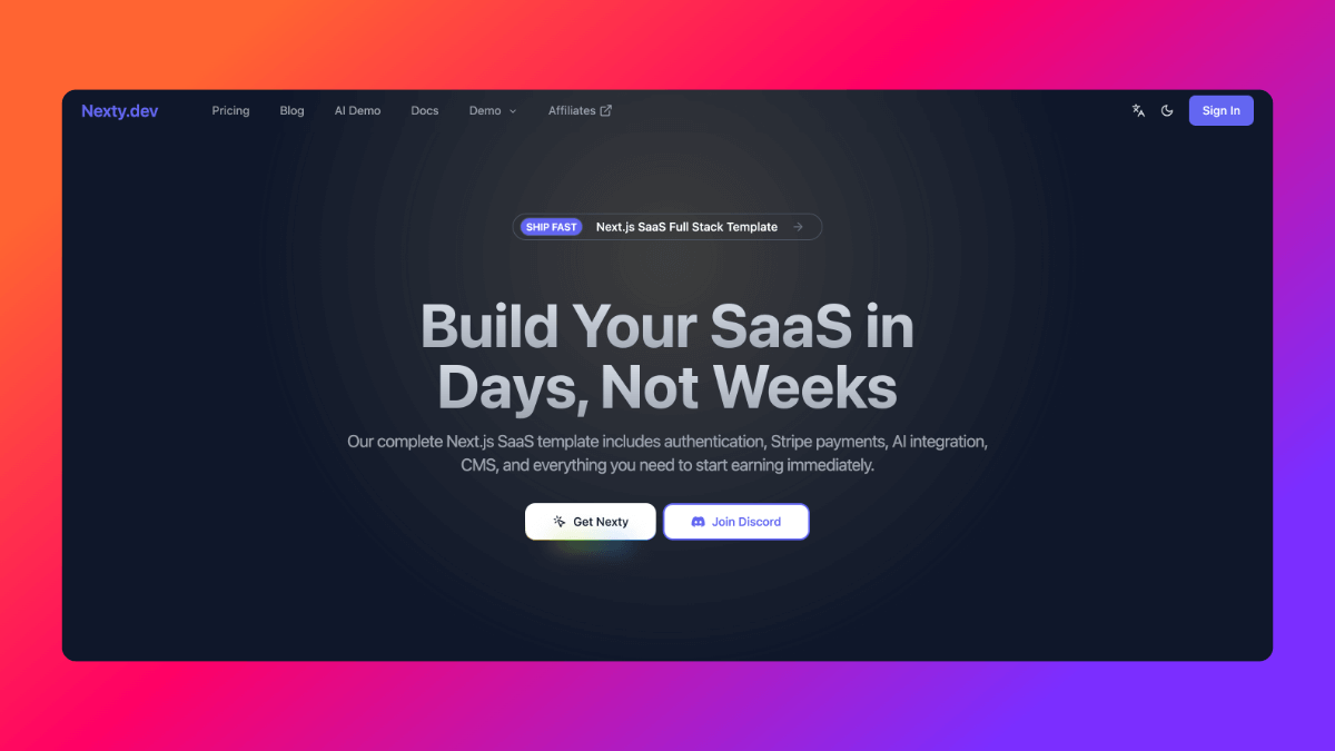 Preview image of NEXTY.DEV SaaS template