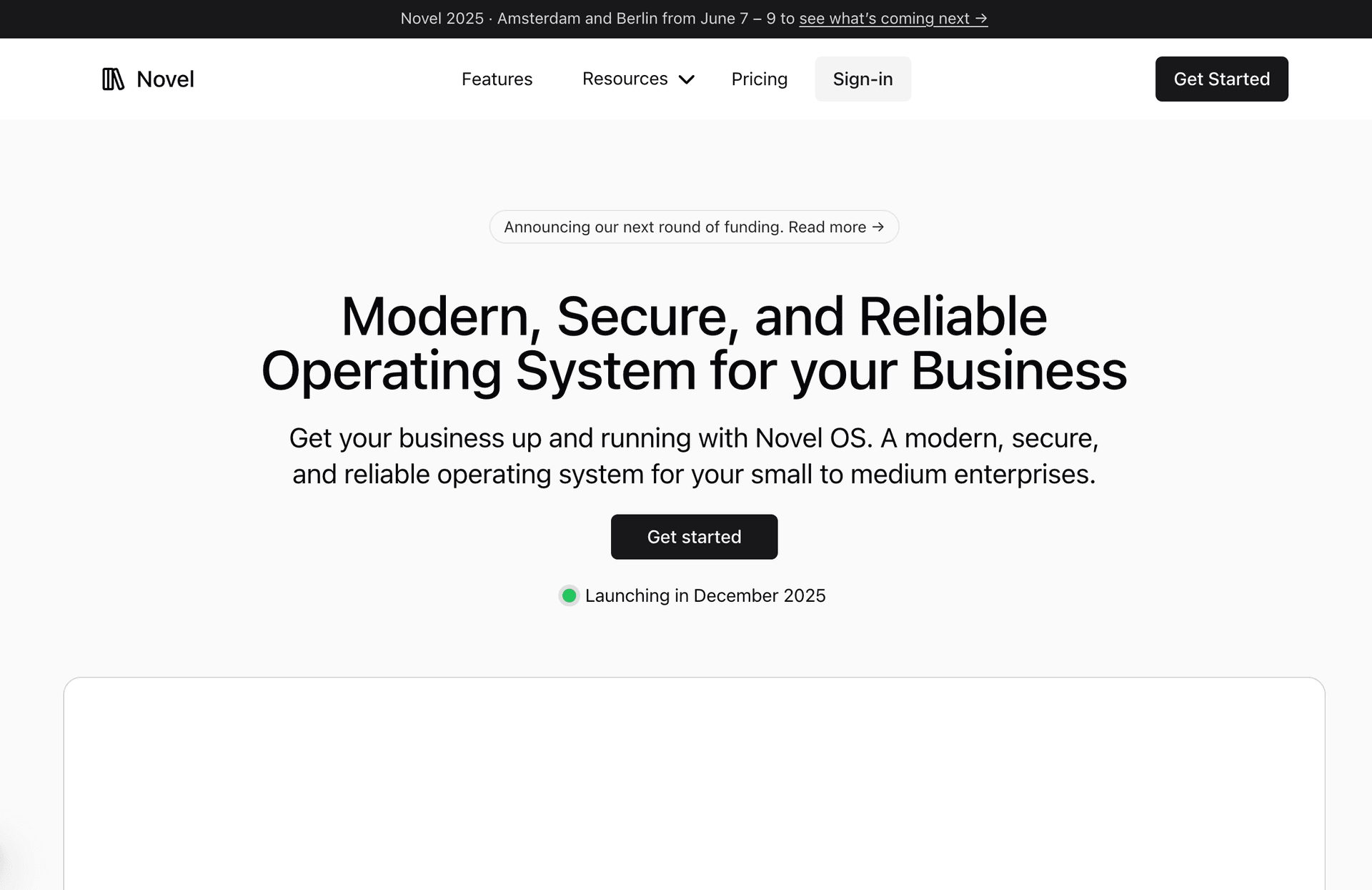 Preview image of Novel SaaS template
